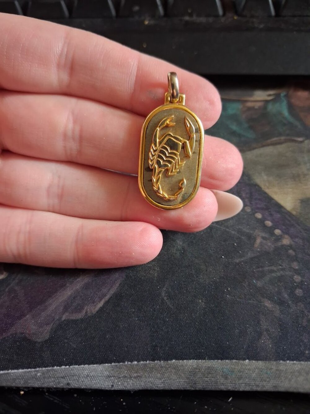 Two-toned Scorpio pendant